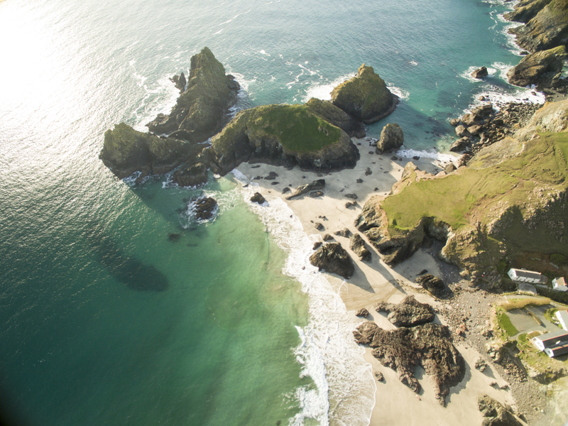 Kynance Cove from the air — a short drive away